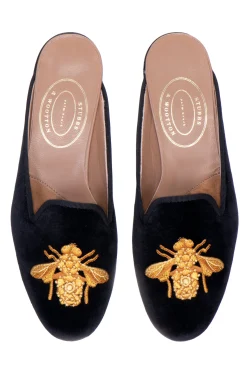 Bee Noir Velvet Mule (Women)<Stubbs & Wootton Online