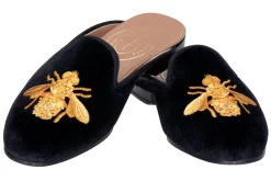 Bee Noir Velvet Mule (Women)<Stubbs & Wootton Online