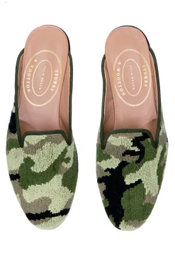 Green Needlepoint Mule (Women)<Stubbs & Wootton Outlet