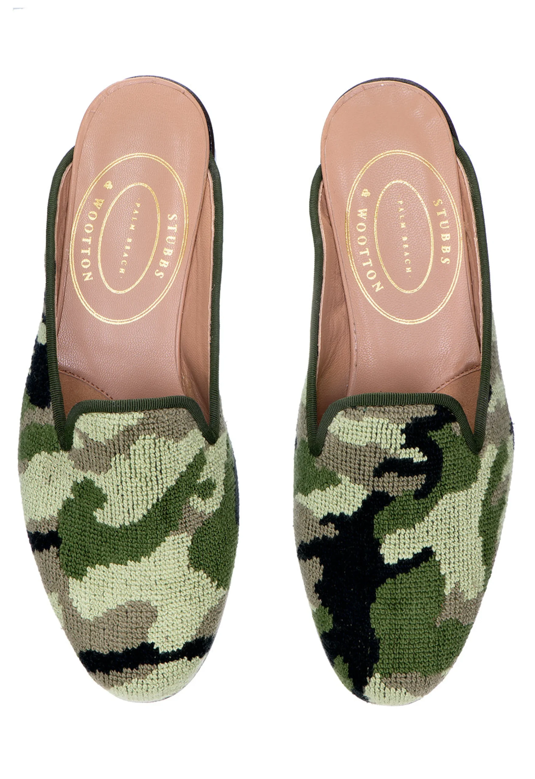 Green Needlepoint Mule (Women)<Stubbs & Wootton Outlet