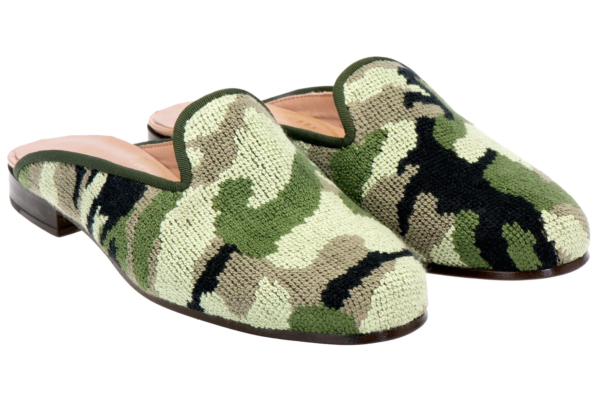 Green Needlepoint Mule (Women)<Stubbs & Wootton Outlet