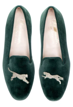 Cheetah Evergreen Velvet Slipper (Men)<Stubbs & Wootton Fashion