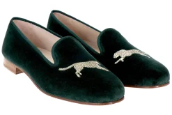Cheetah Evergreen Velvet Slipper (Women)<Stubbs & Wootton Online