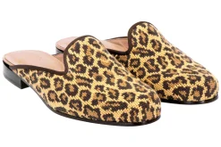 Jane Leopard Needlepoint Mule (Women)<Stubbs & Wootton Online