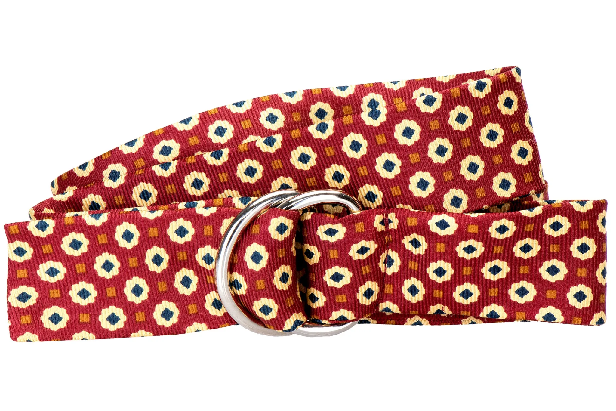 Medallion Cranberry Silk Belt<Stubbs & Wootton Fashion