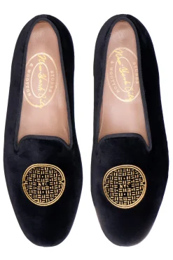 Metropolis Gold Velvet Slipper (Women)<Stubbs & Wootton New