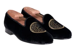 Metropolis Gold Velvet Slipper (Women)<Stubbs & Wootton New
