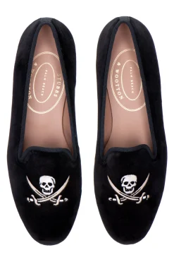 Skull Velvet Slipper (Wide)<Stubbs & Wootton Best
