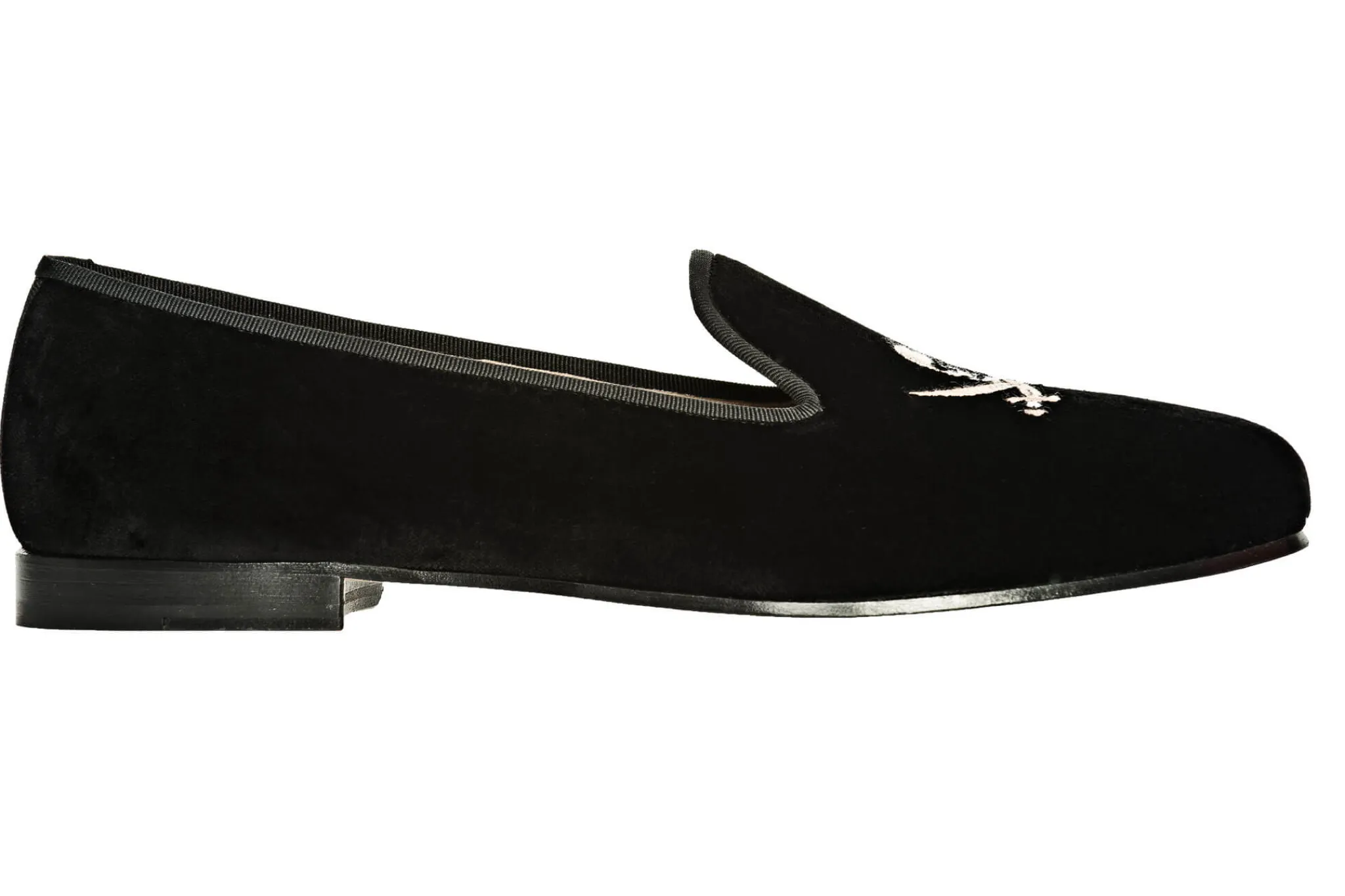 Skull Velvet Slipper (Wide)<Stubbs & Wootton Best