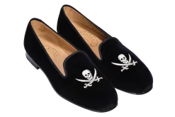 Skull Velvet Slipper (Wide)<Stubbs & Wootton Best