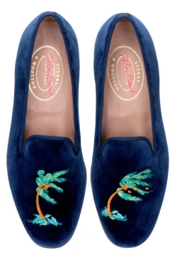 Storm Navy Velvet Slipper (Men)<Stubbs & Wootton Discount