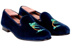 Storm Navy Velvet Slipper (Women)<Stubbs & Wootton Discount