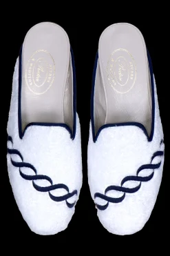 Treccia Navy Cloth Mule (Men)<Stubbs & Wootton Clearance