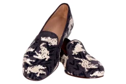 Wetlands Noir Needlepoint Slipper (Women)<Stubbs & Wootton Fashion