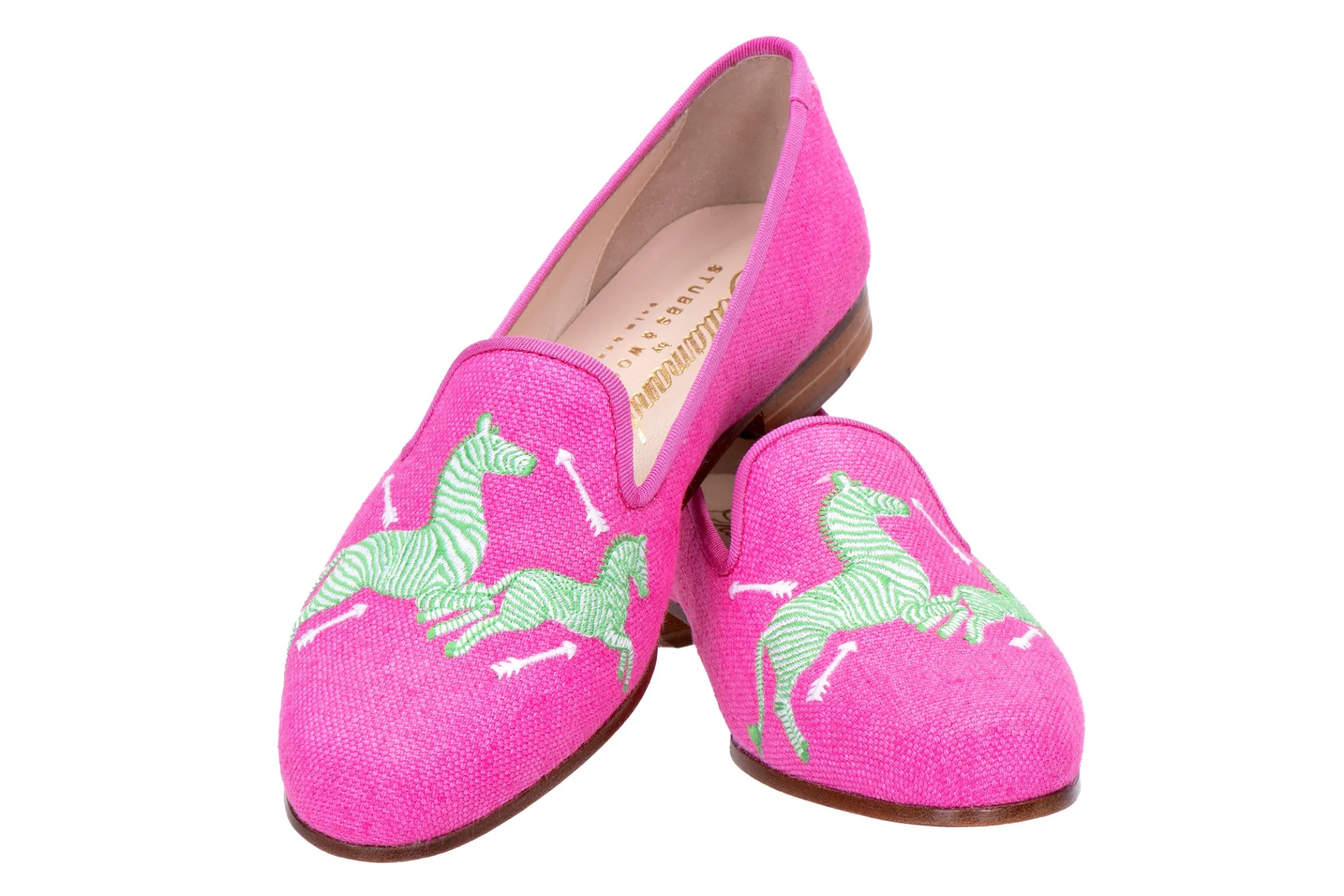Zebras Fuchsia Linen Slipper (Men)<Stubbs & Wootton Discount