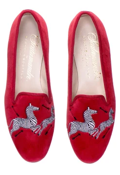 Zebras Velvet Slipper (Men)<Stubbs & Wootton New